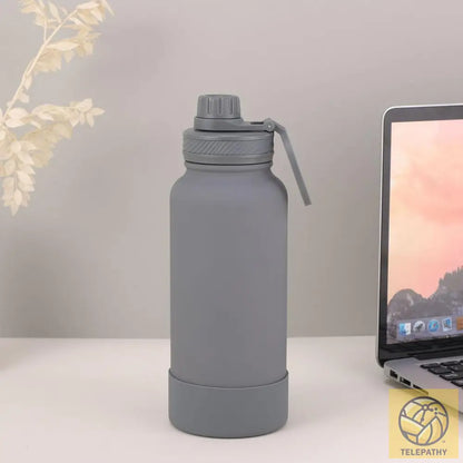 Telepathy Customizable Water Bottle With Magnetic Phone Holder 1000Ml / Slate Gray Drinkware